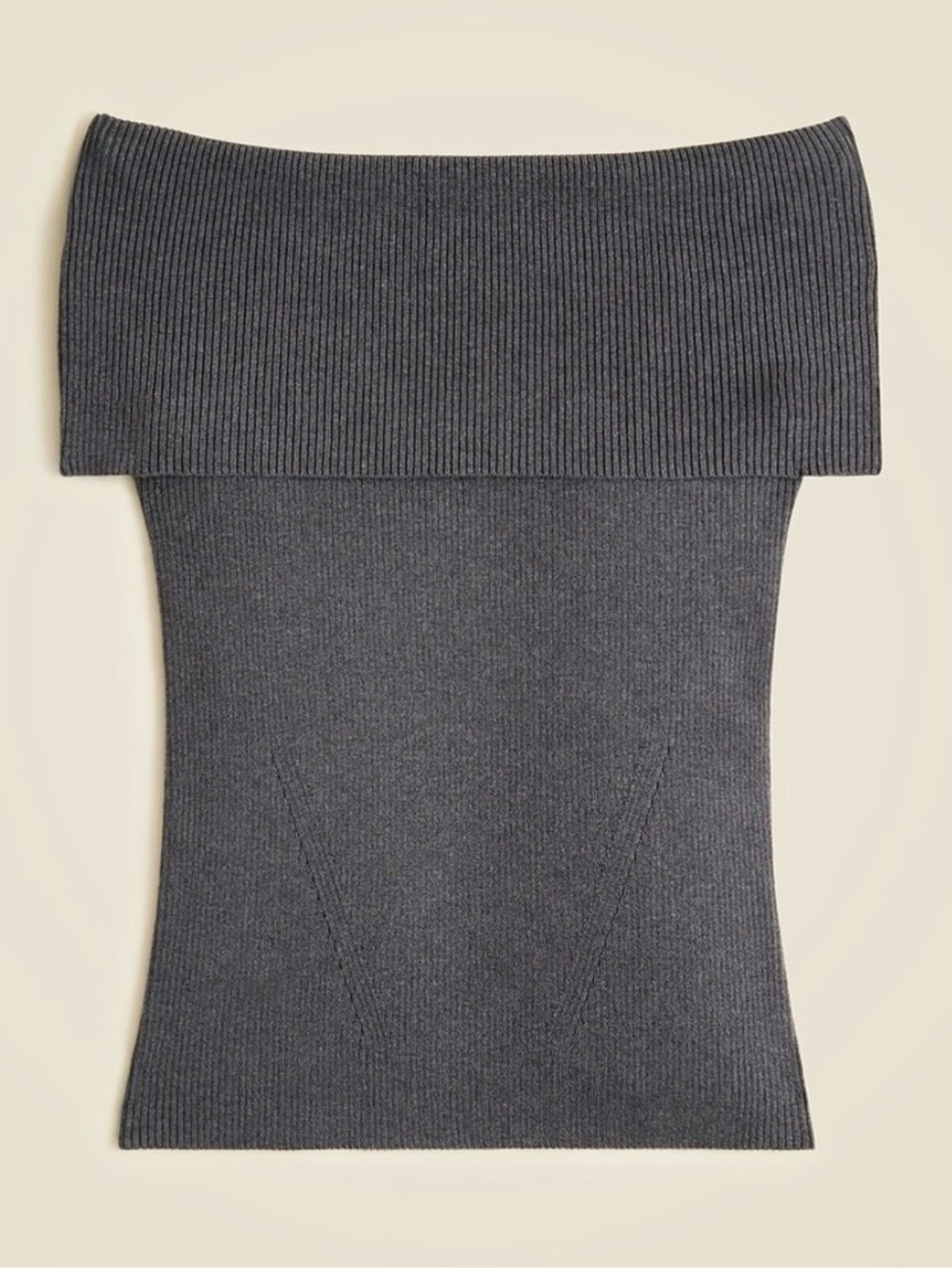 J.Crew NWT Tencel lyocell-blend foldover top S Small Hthr Charcoal